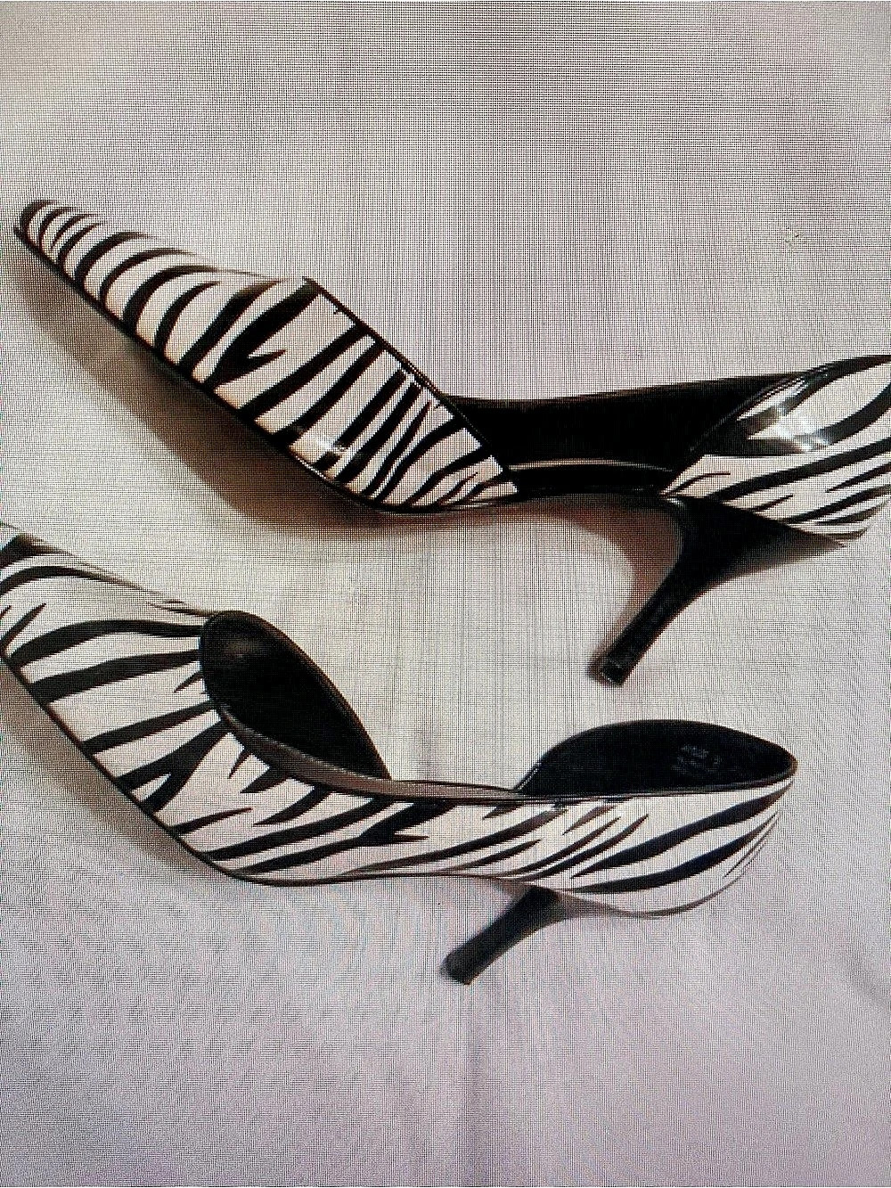 Zebra Print Sunglasses Black & White Like New